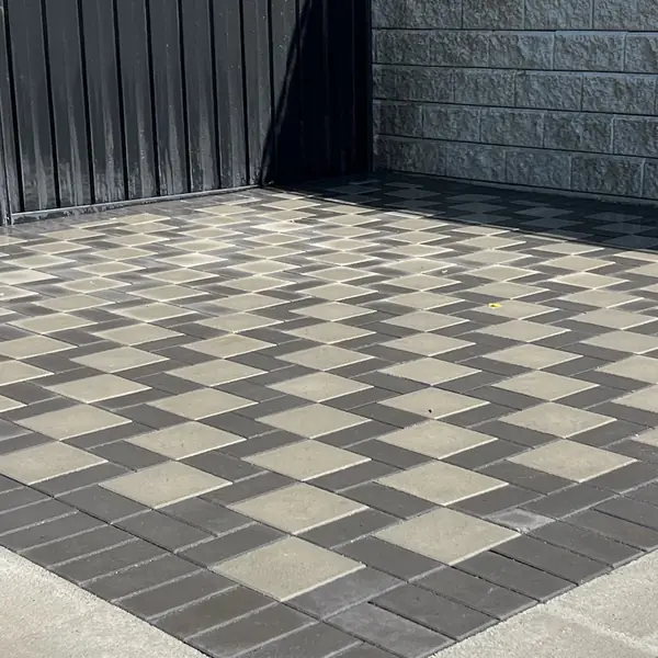 Two-tone checkerboard: close-up from one of our jobs