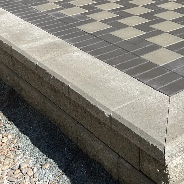 Split-face block with caps: close-up from one of our jobs