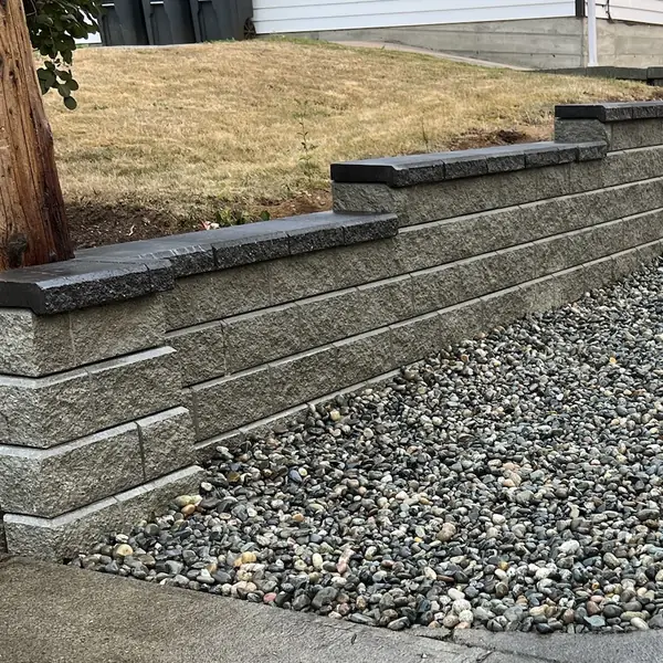 Stepped block wall: close-up from one of our jobs