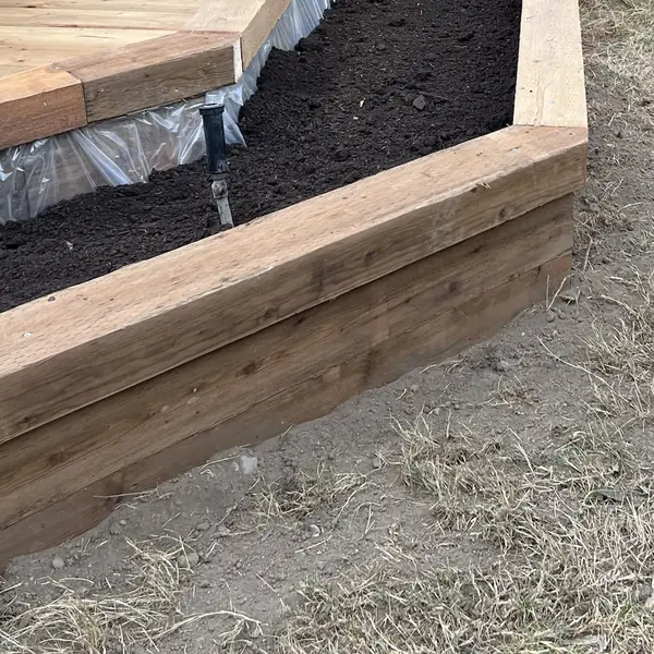 Timber raised bed: close-up from one of our jobs