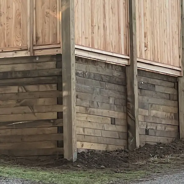 Timber retaining wall: close-up from one of our jobs