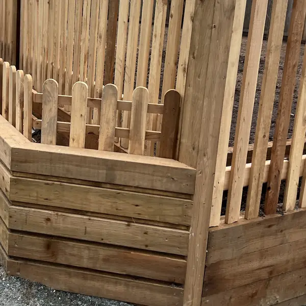 Timber wall with pickets: close-up from one of our jobs